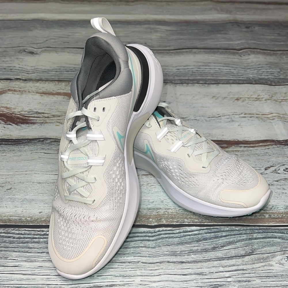 Nike Men's React Miler 2 Platinum Tint/Dynamic Turquoise-White Size-10 - Picture 7 of 9